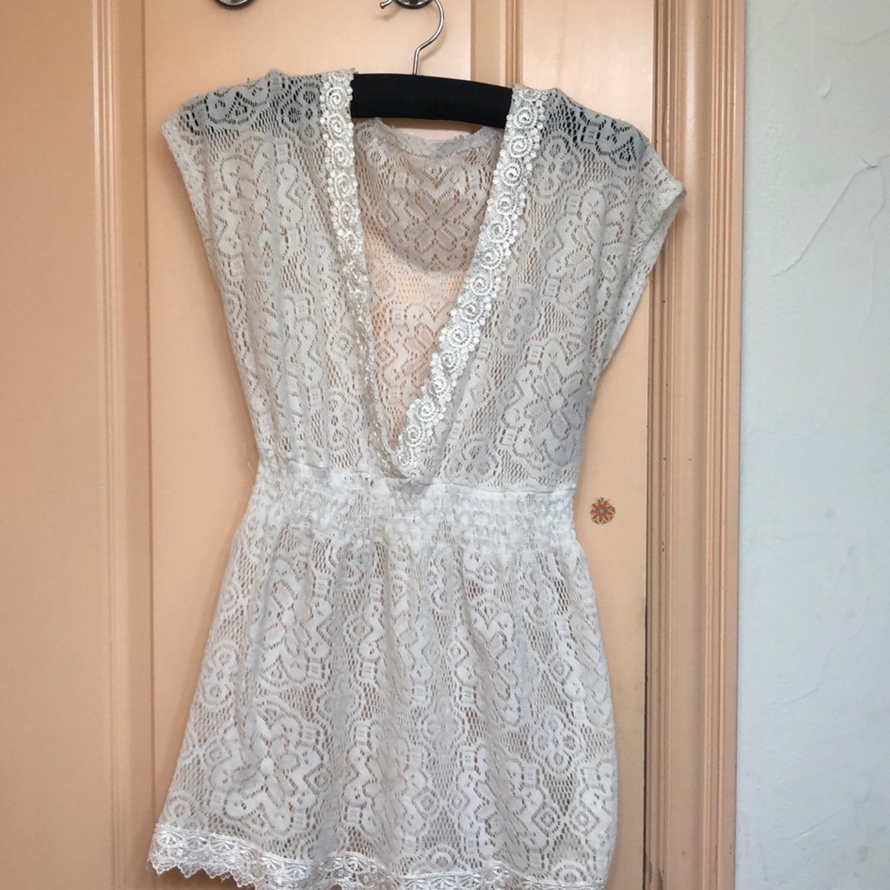 White swimsuit coverup